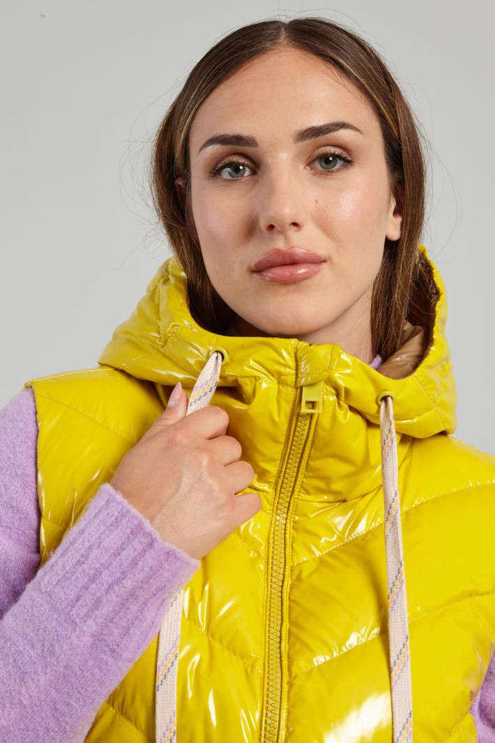Gilet trapuntato in vernice - GIALLO - Fashion Market - 3