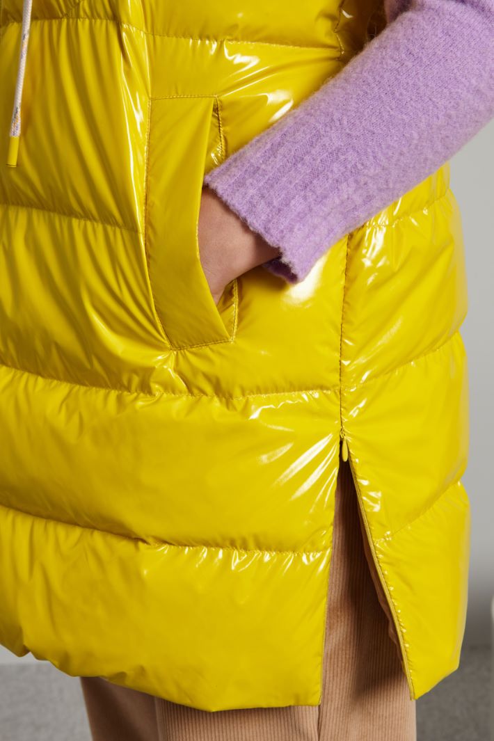Gilet trapuntato in vernice - GIALLO - Fashion Market - 4