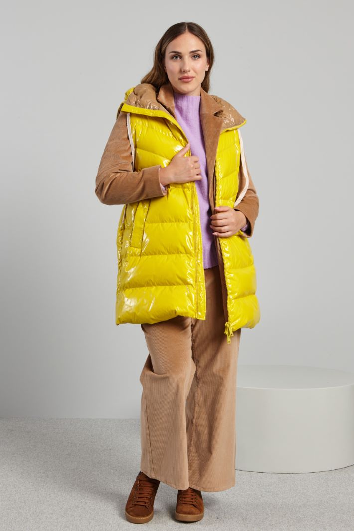 Gilet trapuntato in vernice - GIALLO - Fashion Market