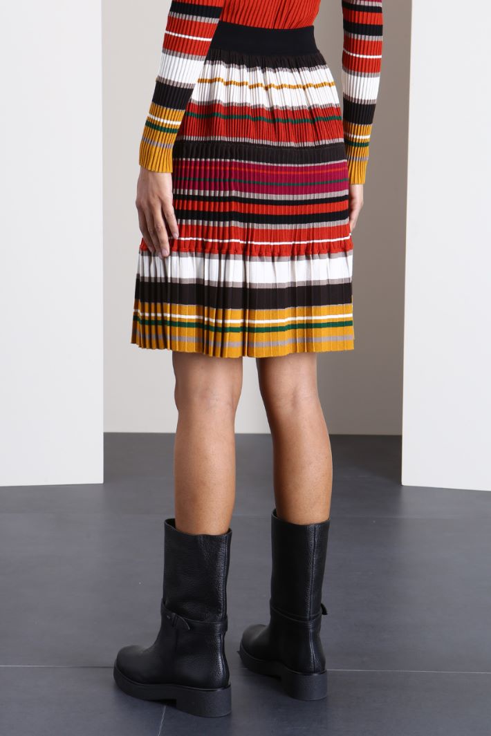 Gonna in maglia plissè - ROSSO - Fashion Market - 2