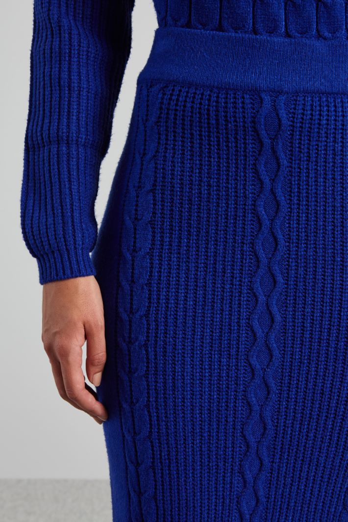 Gonna in maglia a trecce - BLU ELETTRICO - Fashion Market - 2