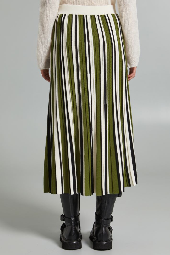 Gonna in maglia plissè - VERDE BIANCO NERO - Fashion Market - 3