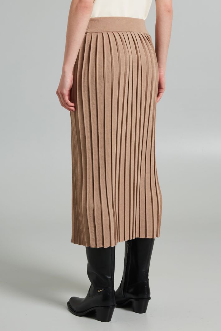 Gonna in maglia plissè - NOCCIOLA - Fashion Market - 2