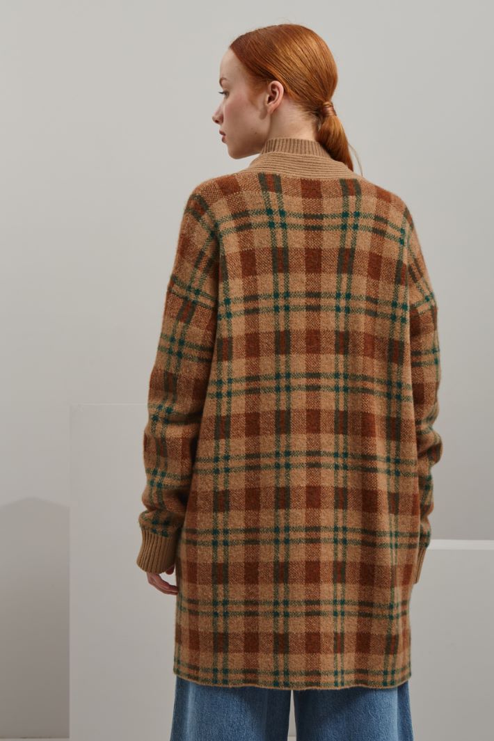 Cardigan lungo in alpaca - CAMMELLO VERDE TABACCO - Fashion Market - 4