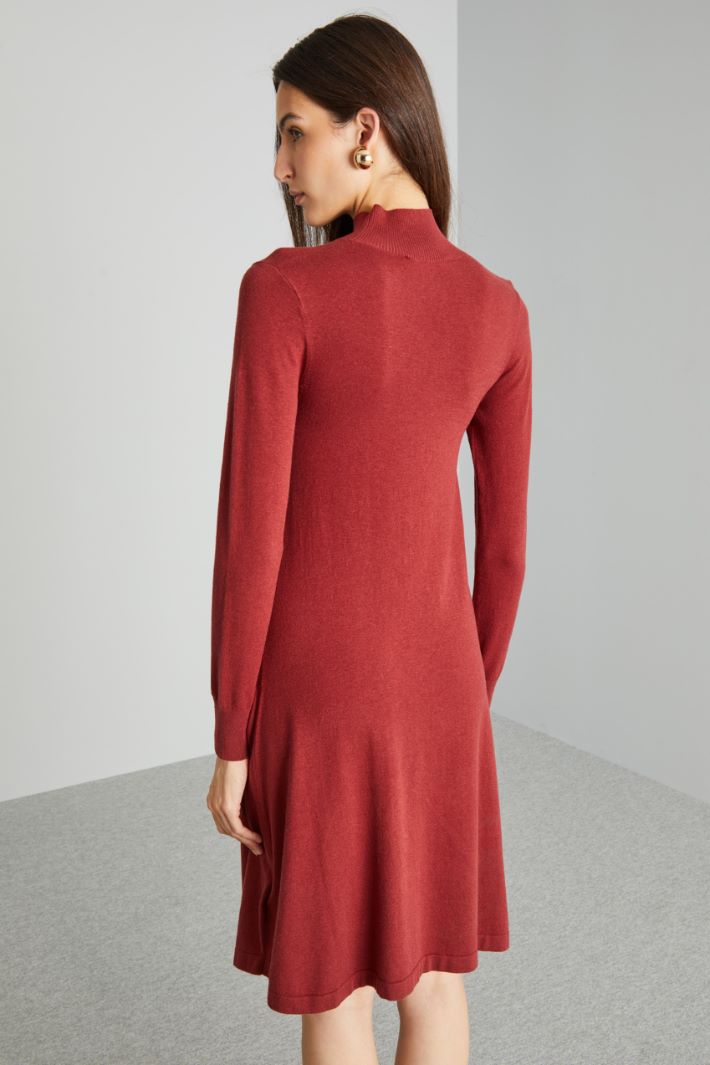 Abito svasato in maglia - BORDEAUX - Fashion Market - 4