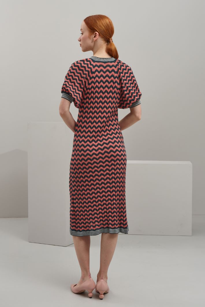 Abito in maglia di viscosa - ROSA SALMONE VERDE - Fashion Market - 4