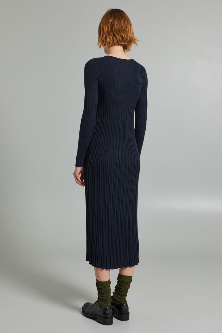 Abito in maglia a coste - BLU NOTTE - Fashion Market - 4