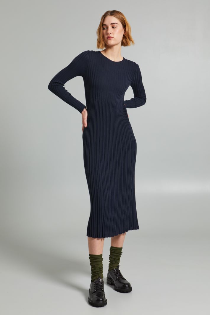 Abito in maglia a coste - BLU NOTTE - Fashion Market - 2