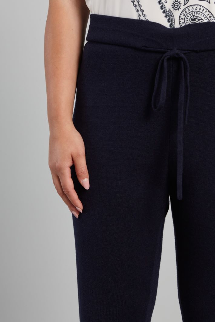 Pantaloni stile jogger in maglia - BLU NOTTE - Fashion Market - 3