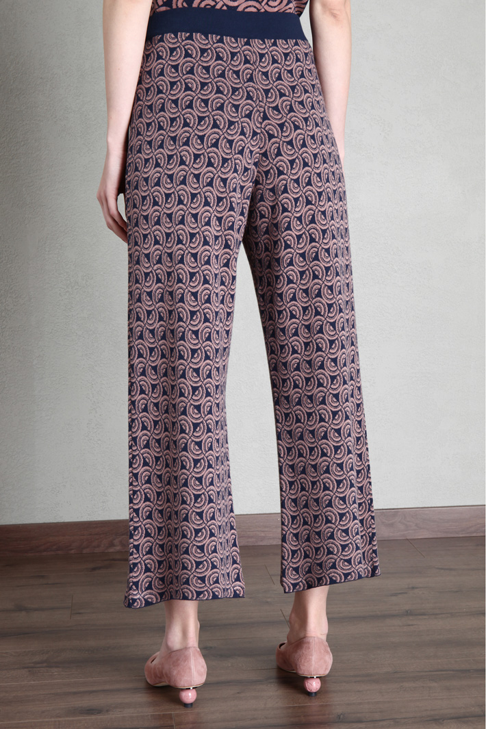 Pantalone in maglia jacquard - ROSA ANTICO BLU - Fashion Market - 3