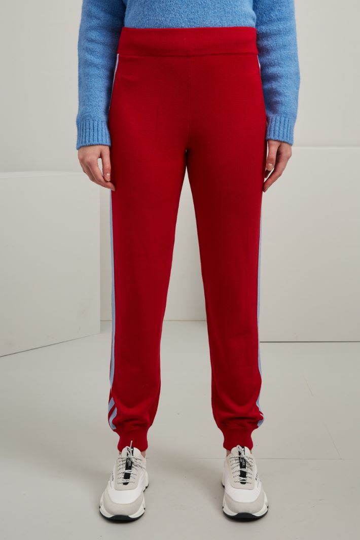 Jogger in viscosa - ROSSO CELESTE - Fashion Market - 2