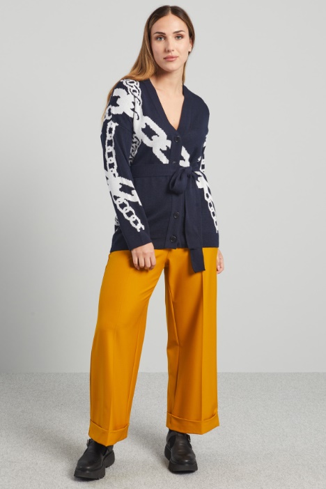 Cardigan in lana jacquard - Fashion Market