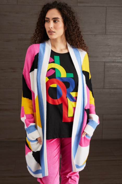 Cardigan lana a intarsio - Fashion Market