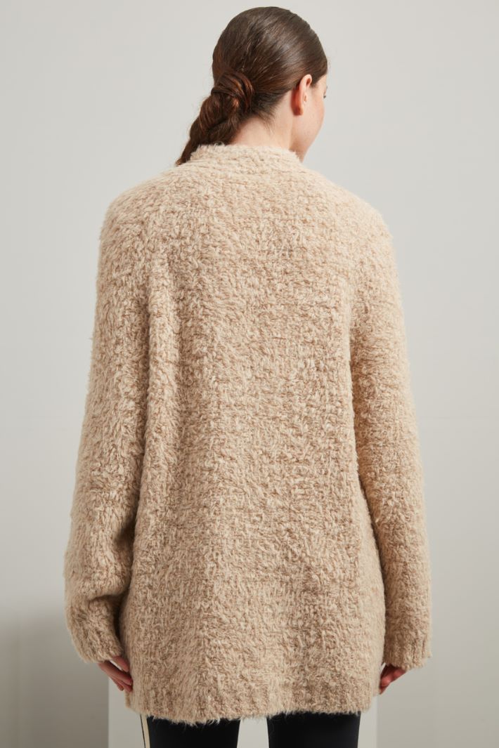 Cardigan in alpaca e lana - BEIGE - Fashion Market - 4