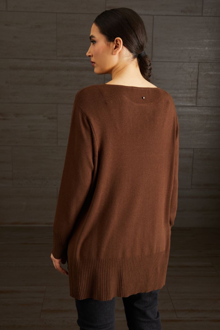 Maglia in viscosa - MARRONE SCURO - Fashion Market - 4