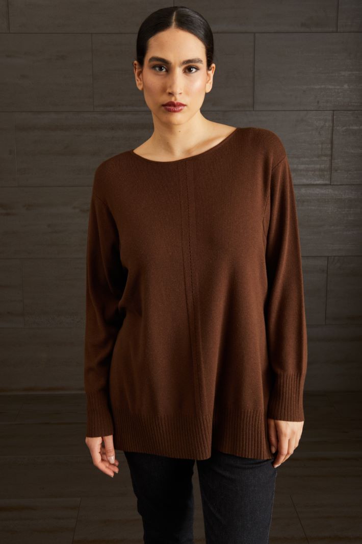 Maglia in viscosa - MARRONE SCURO - Fashion Market - 2
