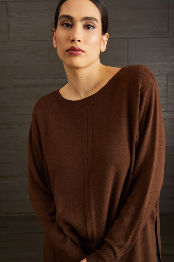 Maglia in viscosa - MARRONE SCURO - Fashion Market - 3