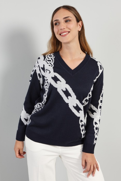 Maglia in lana jacquard - Fashion Market