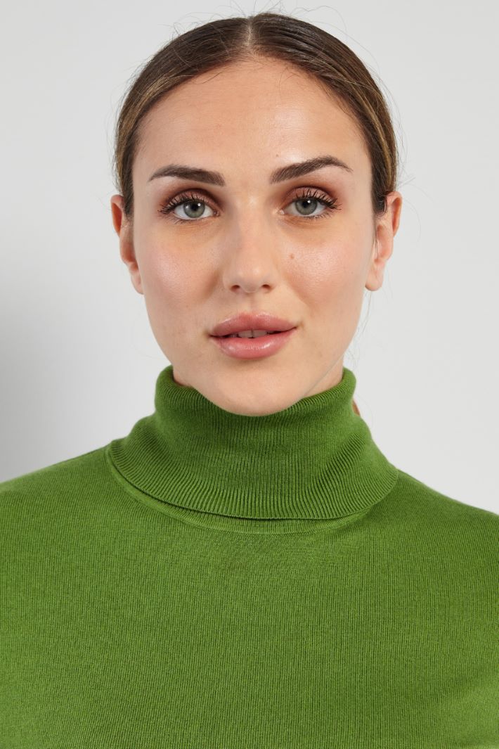 Maglia con collo alto - VERDE PRATO - Fashion Market - 3