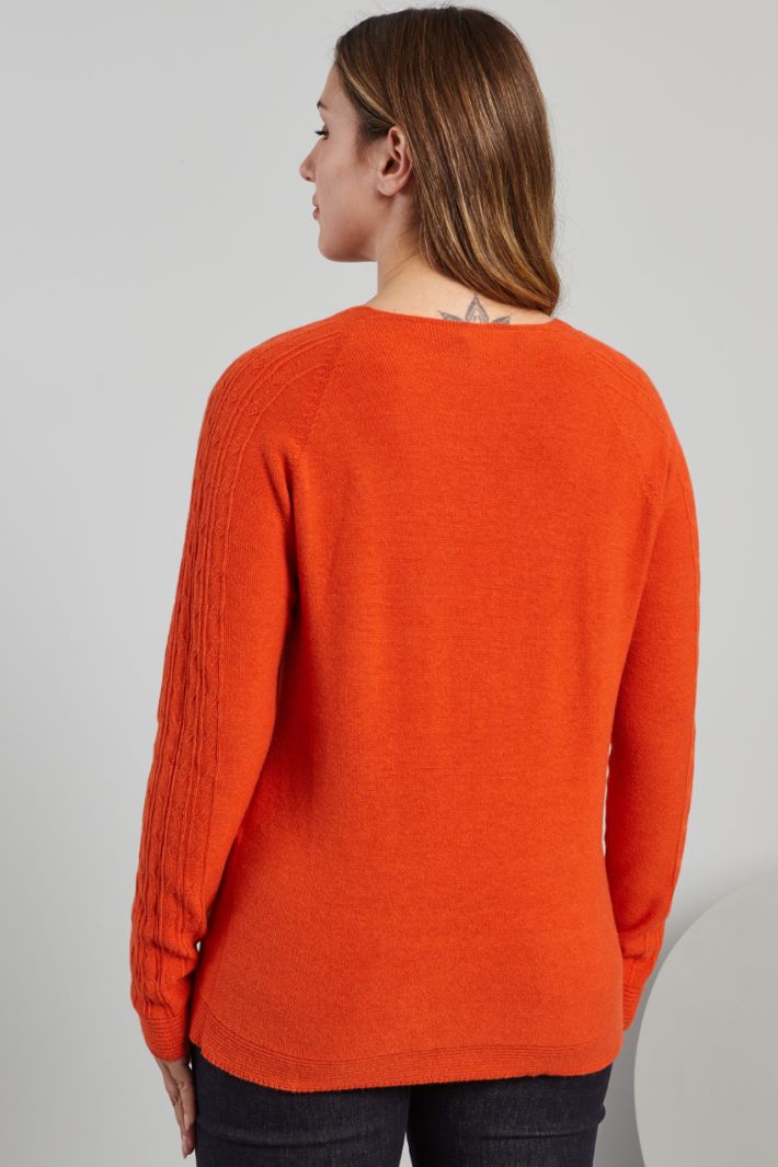 Maglia con scollo a V - ARANCIONE - Fashion Market - 4