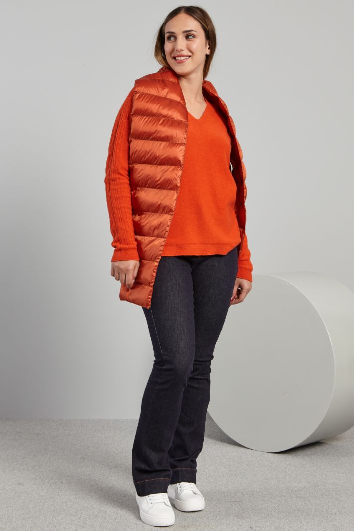 Maglia con scollo a V - ARANCIONE - Fashion Market