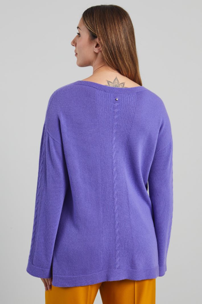Maglia con motivo a trecce - VIOLA - Fashion Market - 4