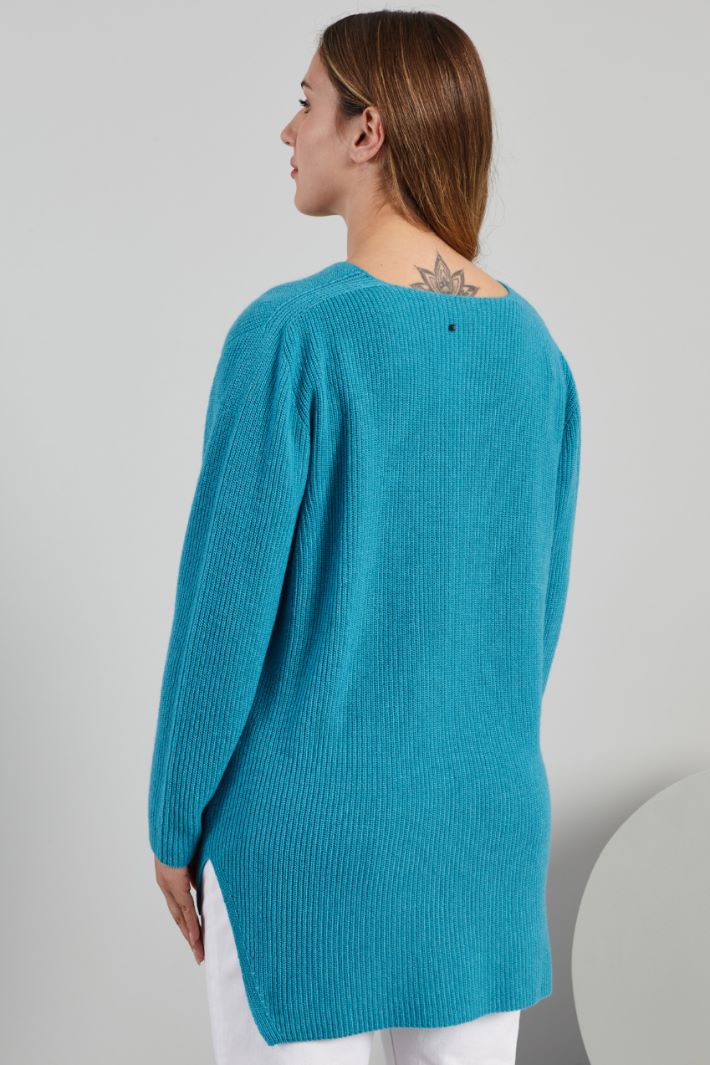 Maglia asimmetrica - TURCHESE - Fashion Market - 4