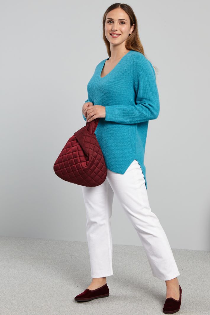 Maglia asimmetrica - TURCHESE - Fashion Market