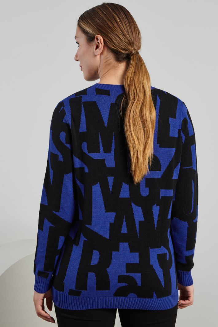 Maglia in lana jacquard - BLUETTE NERO - Fashion Market - 4