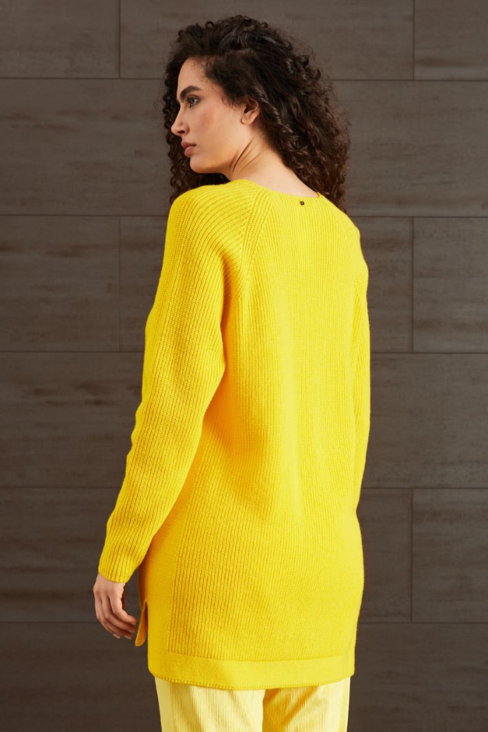 Maglia lunga in lana  - GIALLO - Fashion Market - 4
