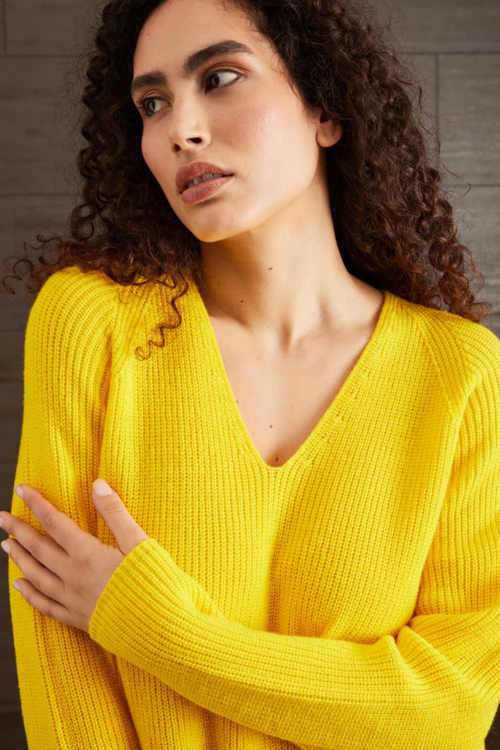 Maglia lunga in lana  - GIALLO - Fashion Market - 3