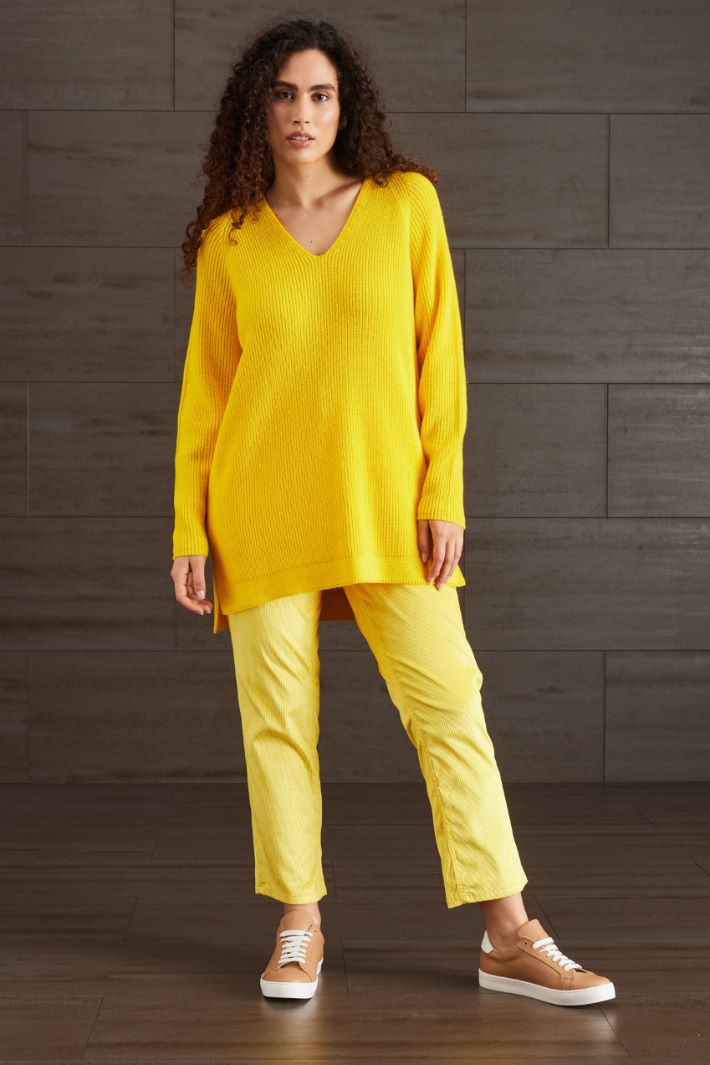 Maglia lunga in lana  - GIALLO - Fashion Market