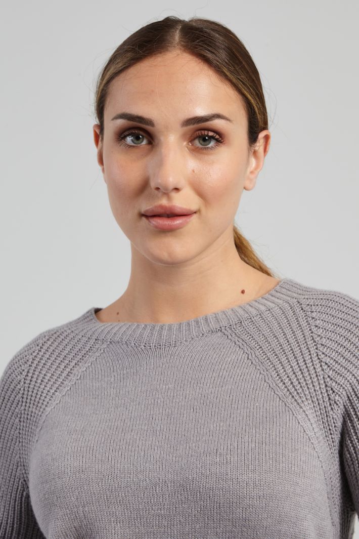 Maglia in lana con spacchetti - GRIGIO - Fashion Market - 3