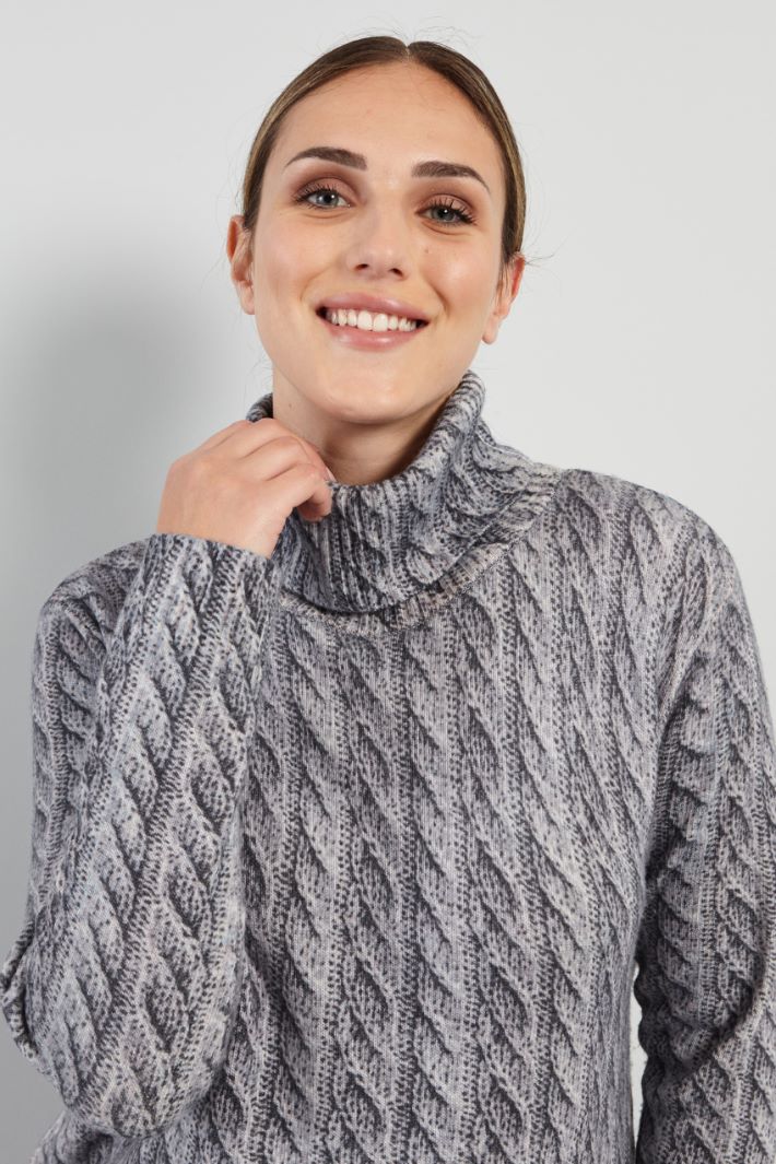 Maglia a collo alto stampata - GRIGIO - Fashion Market - 3