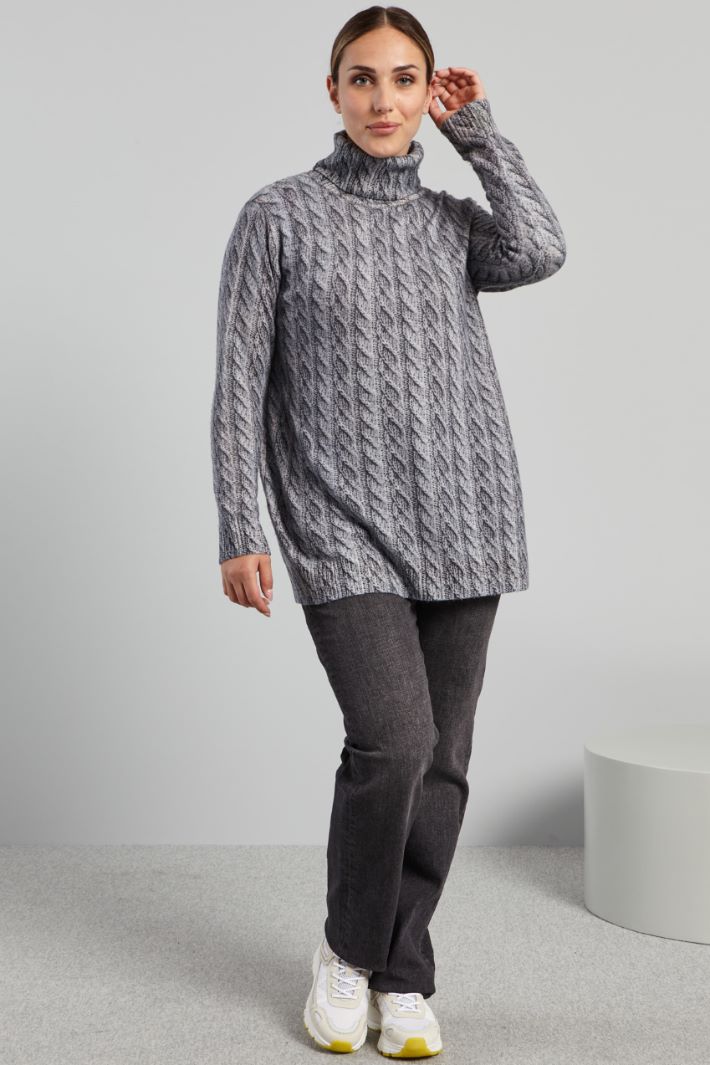 Maglia a collo alto stampata - GRIGIO - Fashion Market