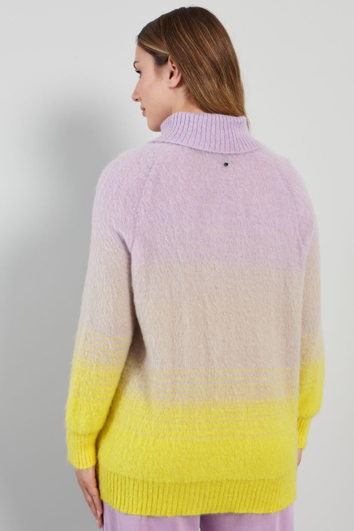 Maglia con intarsio a contrasto - LILLA GIALLO - Fashion Market - 4