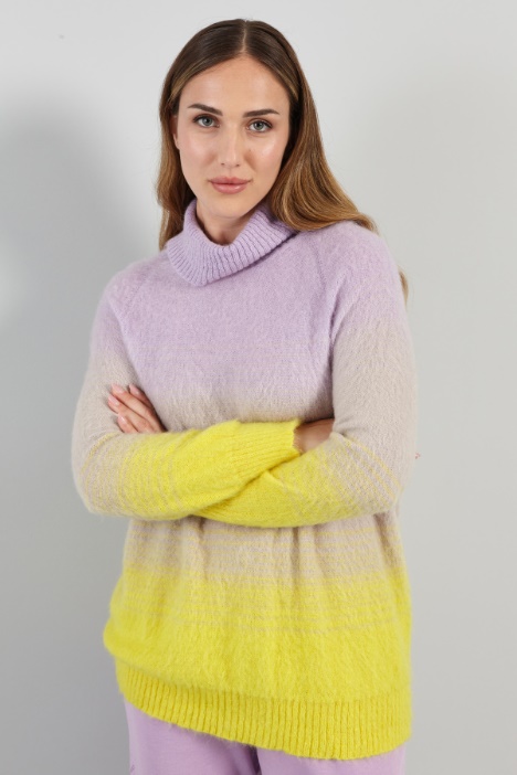 Maglia con intarsio a contrasto - Fashion Market