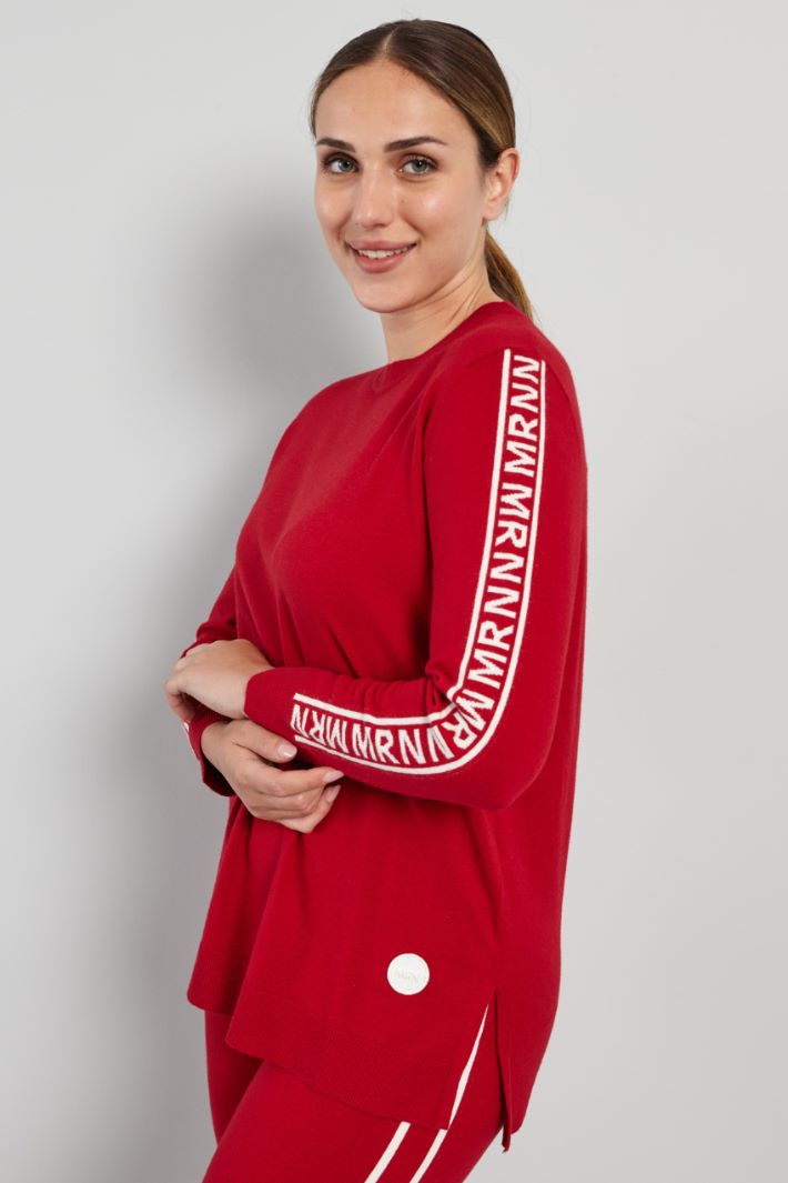 Maglia in viscosa  - ROSSO BIANCO - Fashion Market - 3