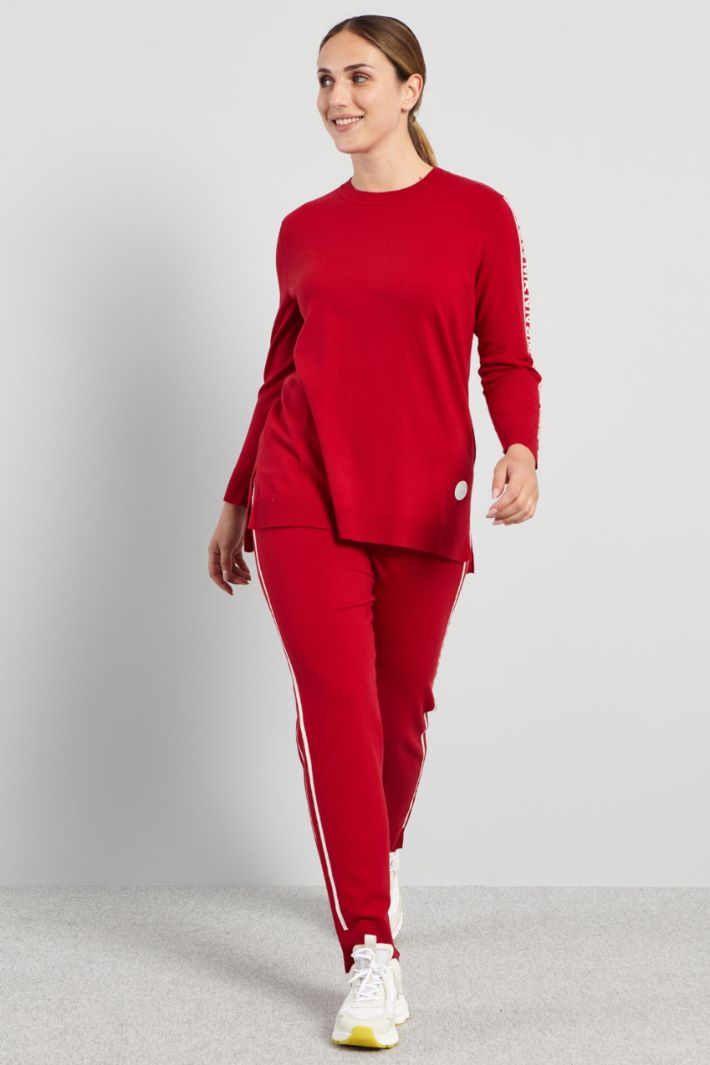 Maglia in viscosa  - ROSSO BIANCO - Fashion Market