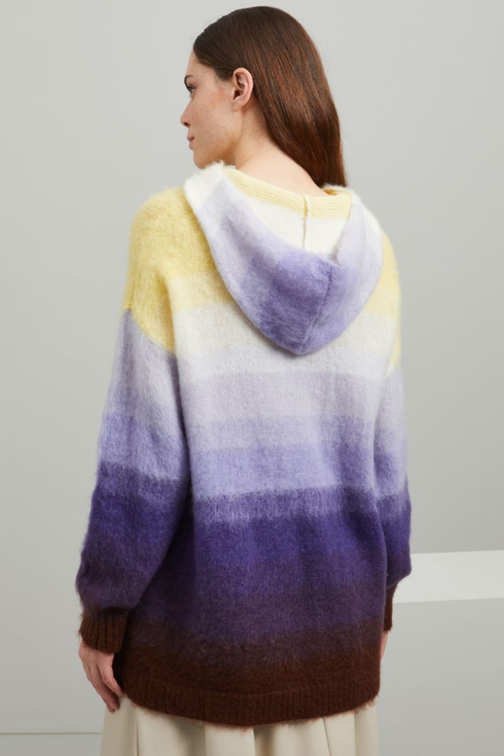 Maglia con cappuccio - VIOLA GIALLO MARRONE - Fashion Market - 4