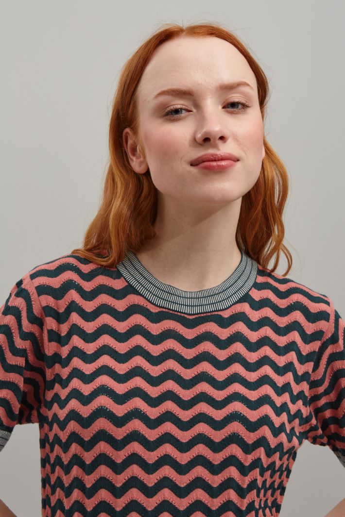 Maglia in viscosa - ROSA ANTICO PETROLIO - Fashion Market - 3