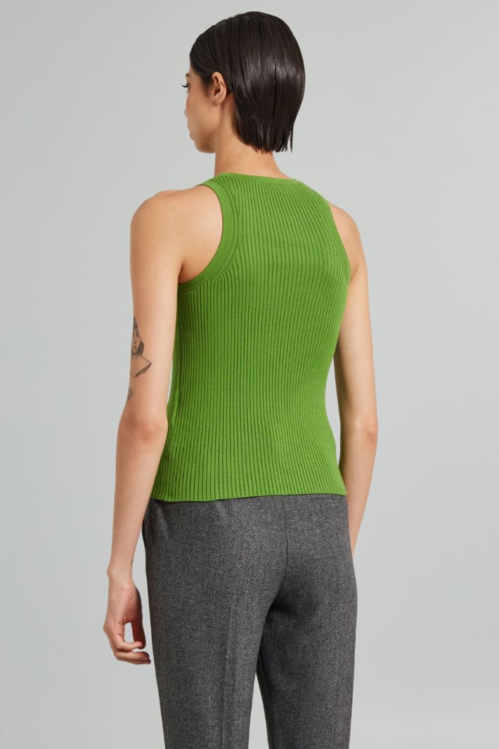 Canotta aderente a costine - PISTACCHIO - Fashion Market - 4