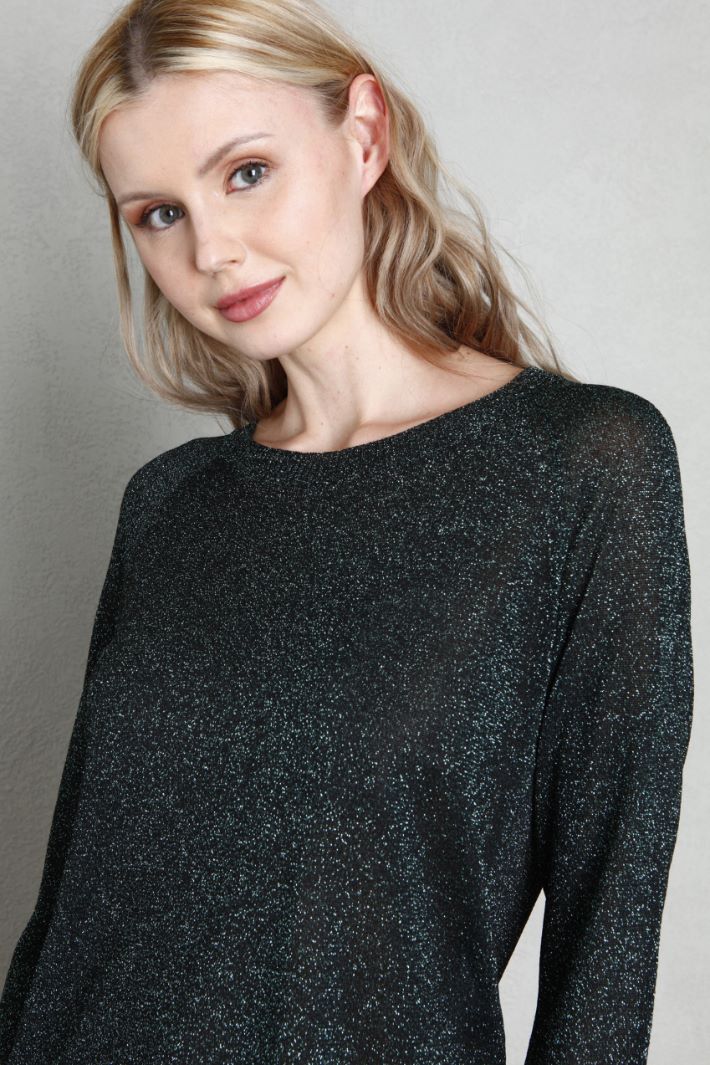 Maglia in filato lamè - VERDE SCURO - Fashion Market - 3
