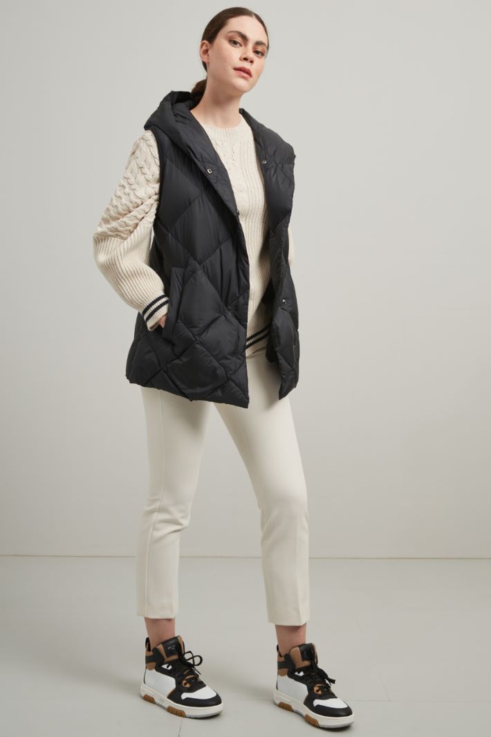 Maglia in filato di cotone    - ECRU BLU NOTTE - Fashion Market