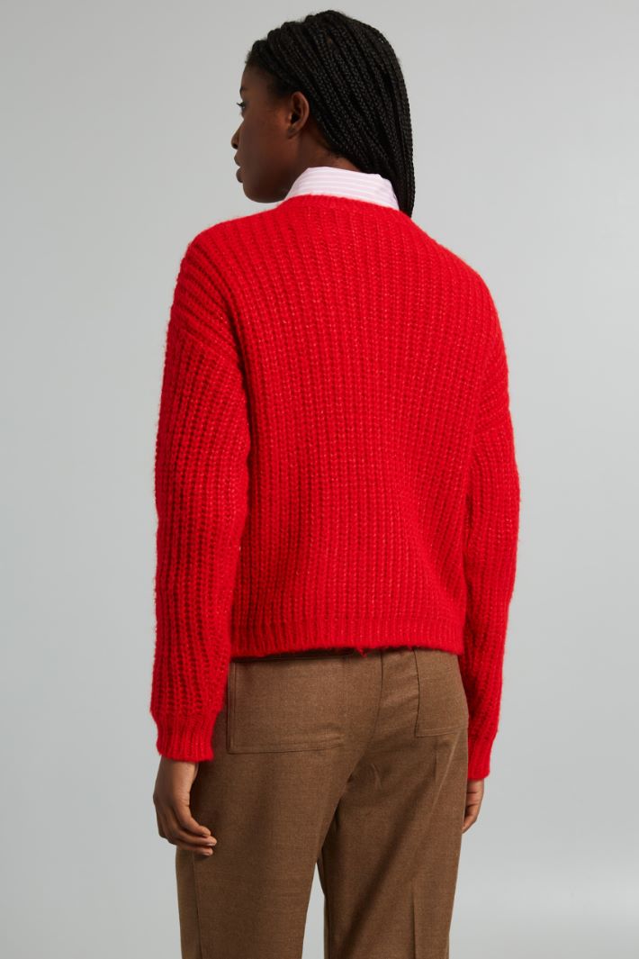 Maglia regolare a coste - ROSSO FUOCO - Fashion Market - 4