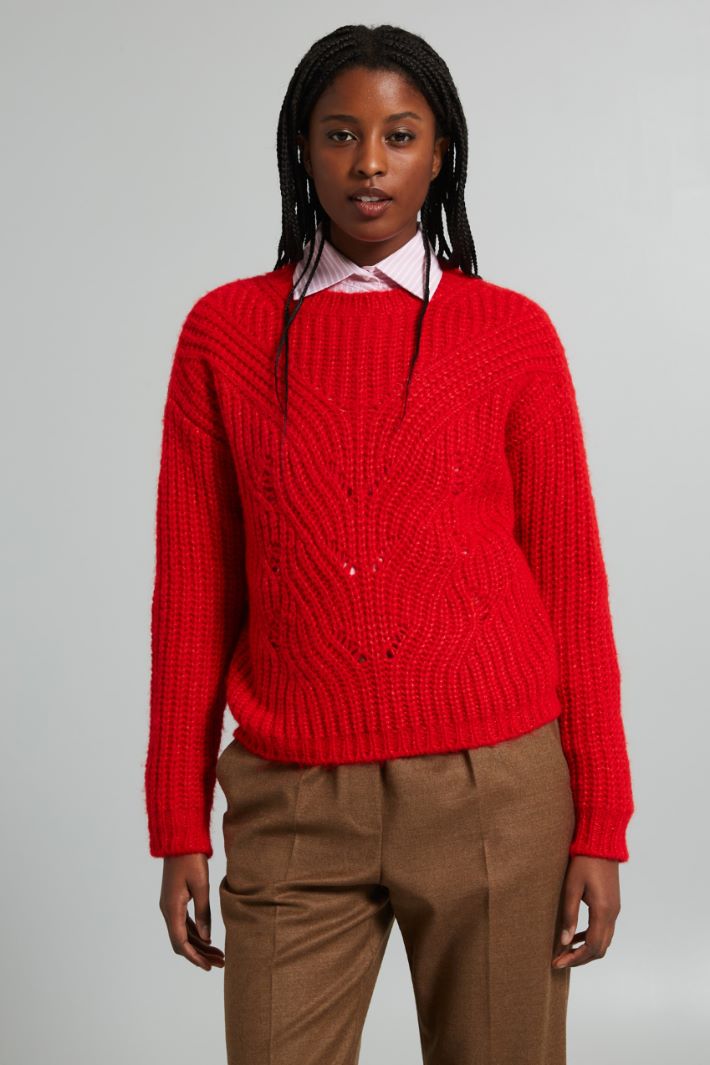 Maglia regolare a coste - ROSSO FUOCO - Fashion Market - 2