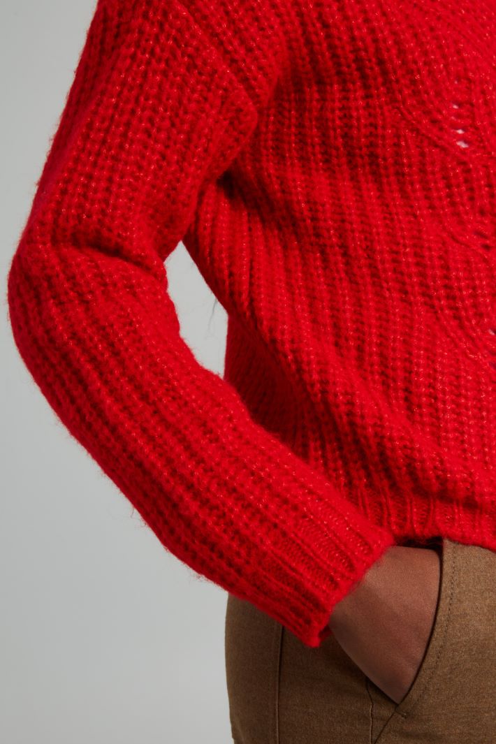 Maglia regolare a coste - ROSSO FUOCO - Fashion Market - 3