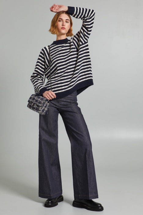 Maglia over con intarsio - Fashion Market