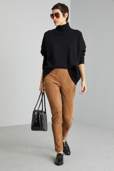 Pantaloni in pelle e jersey - Fashion Market