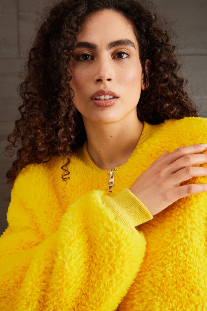 Bomber effetto pelliccia - GIALLO ACCESO - Fashion Market - 3